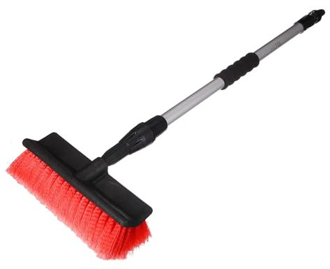 SIXTOL CAR Detailing WASH Brush 1 | Teleskopischer Waschbürste | Autowaschbürste mit Wasseranschluss | Teleskopbürste Auto | Reinigungsbürste | Lackschonend | 82-129 cm