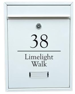 Signs & Numbers Wall Mounted Lockable Mailbox – Anthracite Grey Secure Post Box with Nameplate | Weather-Resistant Steel Letterbox for A4 Mail, Envelopes & Magazines | Outdoor Mail Organizer