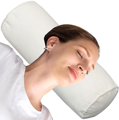 seokor Almohada de Cuello Redondo Terciopelo Cojín Cilíndrico Apoyo 10x40/15x45/20x80cm Suave Almohada Cervical extraíble para Dormir, Hogar, Oficina, Viajes, Yoga, Coche(B7,12x50cm/4.7x19in)