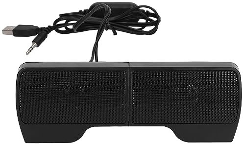 HERCHR Altavoz de audio alimentado por USB, altavoz para computadora portátil con clip de pantalla, barra de sonido, sonido estéreo para portátiles, tabletas y TV