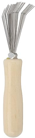 Tomantery Detergente per Spazzole per Capelli Strumento di Pulizia Rapida Efficiente per il Salone di Casa Lo Sporco dei Capelli Rimuove la Pulizia del Pettine con Manico in Legno