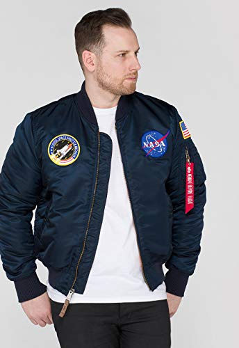 Alpha Industries MA-1 VF NASA Bomber Jacket per Uomo Rep.Blue