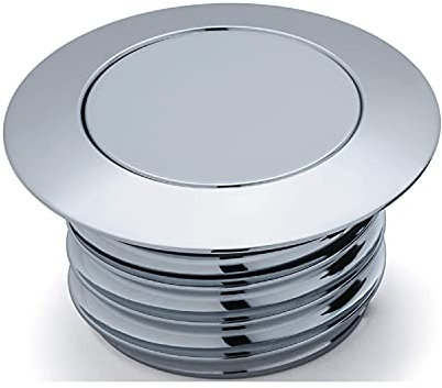 Tapa de gas plateada con ventilación para tanque de combustible, rosca regular, compatible con Harley Davidson 1982-2010 (plata, tapa de gas desplegable)