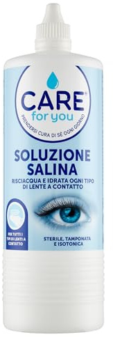 CARE for you, Soluzione Salina - Liquido Lenti a Contatto Morbide, Idrata e Lubrifica, Soluzione Salina per Lenti, Deterge e Disinfetta, 500 ml