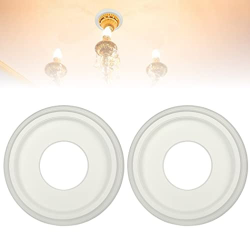 YOFAPA Medallón de techo redondo decorativo: 2 piezas de 25 cm reutilizables para el techo, lisos, anillos para molduras de techo