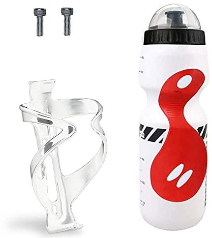 CHUANGOU Porte-Gobelet Vélo，Porte-bidon de vélo avec bidon de vélo，Convient pour Les vélos avec Trous de vis.（Blanc）