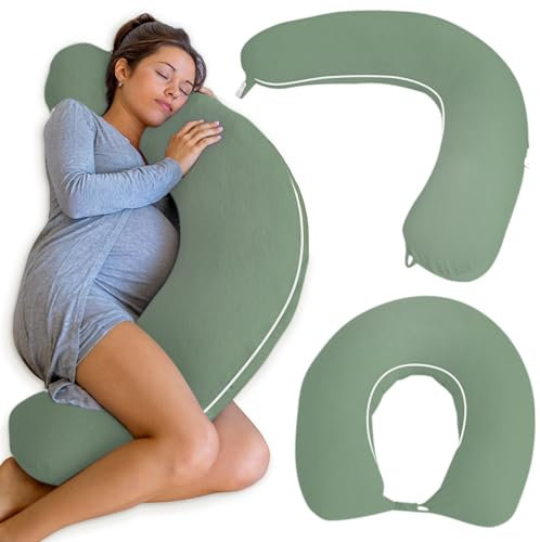 PharMeDoc Stillkissen XXL - Multifunktional Schwangerschaftskissen, Seitenschläferkissen mit Kühlender Bezug (105 * 36 * 21cm), Kissen Schwangerschaft