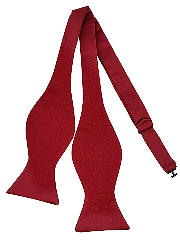Qiuyan Adjustable Self Tie Bowtie, Men Formal Neck Bowtie Bow Tie for Parties (Wine red)