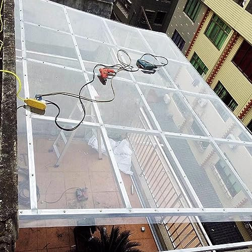 Pannelli in Policarbonato,Trasparente Impermeabile,Lastra Resistente ai Raggi UV per Serre Tetto Carport Giardino Gazebo Terrazza,Pensilina per Copertura,con Viti,Personalizzabile (0.8x1m)