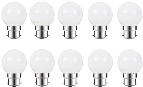 ZFQ - Lote de 10 bombillas LED de color blanco cálido B22, 2 W, equivalente a 20 W, CA 220 V-240 V, bombilla de ahorro de energía Golfball, bombillas pequeñas/mini para casa, bar, fiesta, decoración