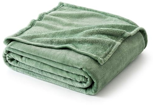 EMEMA Kuscheldecke Fleecedecke Flanell Decke Fleecedecke Wohndecken Couchdecke Flauschig Überwurf Mikrofaser Tagesdecke Sofadecke Blanket Für Bett Sofa Schlafzimmer 130x150 cm Matcha Grün