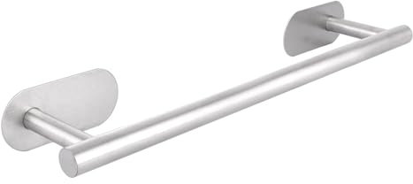 ASelected SUS 304 Towel Rails 40CM Wall Mounted Hand Towel Holder Self Adhesive Towel Bar Stainless Steel for Kitchen Bathrooms Brushed Finish