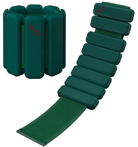 Sportneer Bärbara viktmanschetter – set om 2 (0,5 kg & 1 kg) för kvinnor och män, ankelviktsset för yoga, dans, aerobics, löpning, promenader (smaragdgrön)