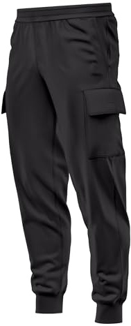 mymixtrendz Mens Cargo Fleece Cuffed Slim Fit Bottom Track Pants Casual Trousers Jogging Cargo Pocket Work Wear Trouser (UK, Alpha, XL, Regular, Regular, Black 1)