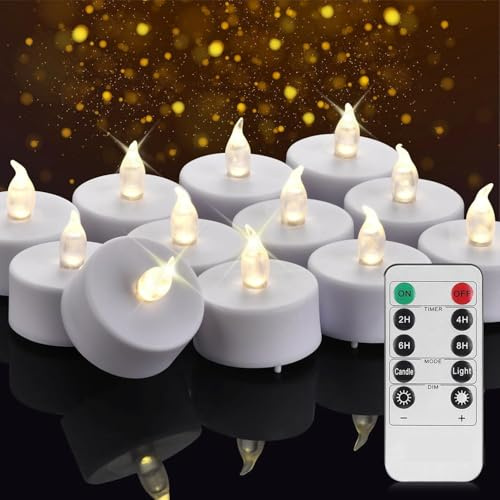 Nancia LED Teelichter mit Fernbedienung Timer, flackernde, flammenlose Kerzen, langlebig über 400 Stunden, batteriebetrieben, Heimdekoration, saisonale und festliche Feiern. (Warm Weiß, 5pack)