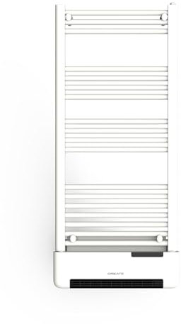 CREATE / Warm Towel Advance/Toallero eléctrico con Calefactor y WiFi Blanco / 51,5x11x115,5 cm/Control Desde la App, Pantalla LDC, 2 potencias, tecnología PTC, deteción Ventanas Abiertas, 1000W