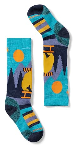 Smartwool Unisex Kids' Ski Light Cushion Sleigh Bear Over The Calf Socks (Toddler/Little Kid/Big Kid) Capri X-Small