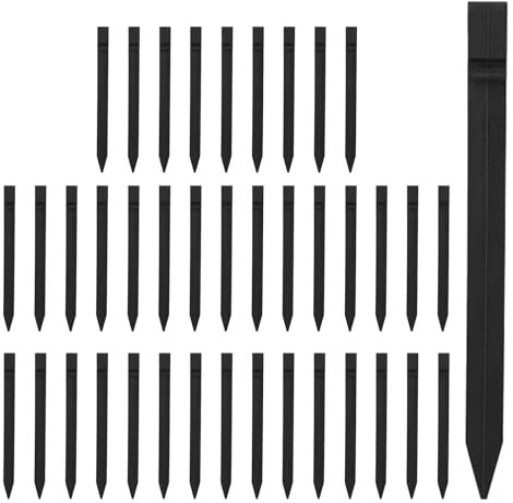 Estacas de plástico para el suelo, estacas resistentes de 25 cm, estacas de tienda de campaña para jardín al aire libre, césped, terraza, tablero de tiendas de campaña (20, negro)