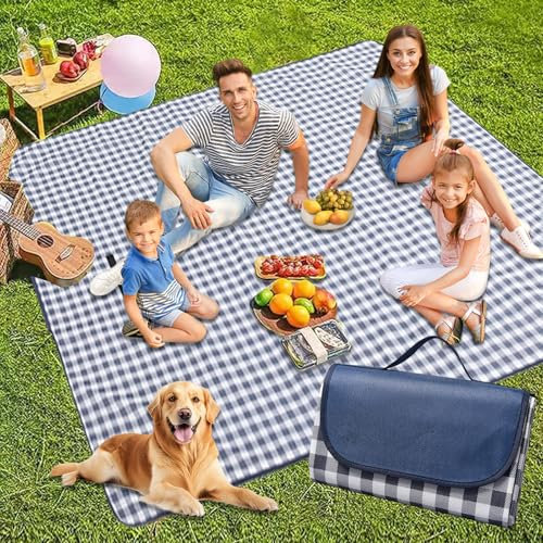DAZZTIME Manta de Pícnic,Manta de Camping 300x200cm,Gran Alfombra,Extra Grande Esterilla Playa Antiarena,Plegable Portátil Alfombra Picnic Exterior,Lavable a Máquina con Asa de Transporte