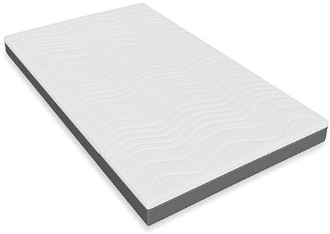 Schlaftrol Matelas ergonomique en mousse froide 7 zones H3 80 x 200 cm, protège le dos, respirant, hypoallergénique et confortable, avec housse en microfibre amovible, lavable à 40 °C