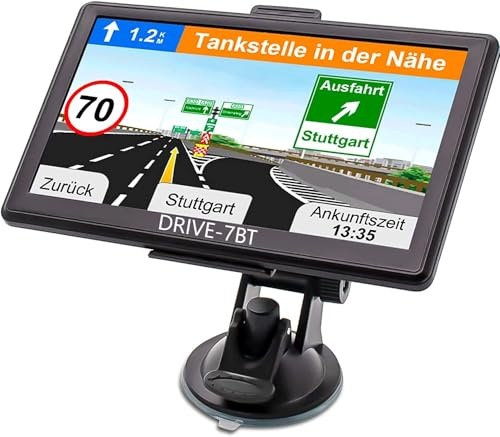 GABITECH 7 Zoll GPS Navigationsgerät Navi Drive 7BT Bluetooth für LKW, PKW lebenslange Updates