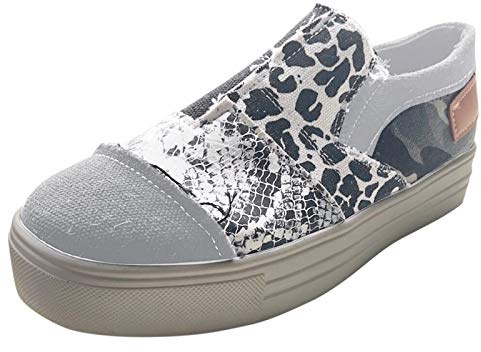 Générique Chaussures décontractées pour Femmes en Toile Plate Mode Overshoes Casual bloquant Couleur