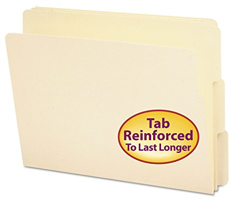 Smead End Tab File Folder, Shelf-Master Reinforced 1/3-Cut Tab, Letter Size, Manila, 100 per Box (24134)