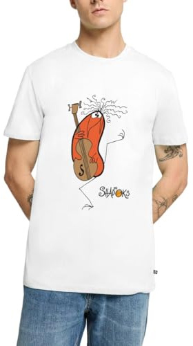 Spreadshirt Les Shadoks Musicien Violoncelle Série Animation Fête de la Musique T Shirt Homme Premium