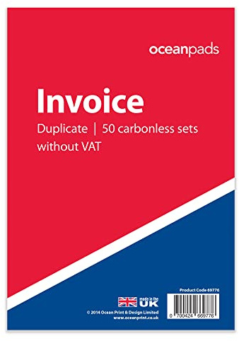 Ocean Pads Invoice Book Duplicate Without VAT, A5 148 x 210mm, 2-Part Carbonless (69776)