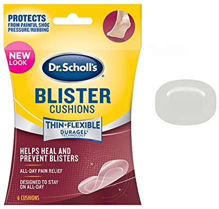 Dr. Scholl's Blister Cushion with Duragel Technology, 6ct // Heal and Prevent Blisters with Cushioning That is Sweat-Resistant, Thin, Flexible and Nearly Invisible
