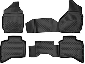 Element Halkfria 3D-gummigolvmattor för Dodge Ram 1500 Quad Cab 12-18 Pick-up, svart