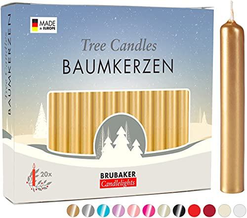 BRUBAKER 100-Pack Trädljus Vax - Julljus Pyramidljus Julgransljus - Guld