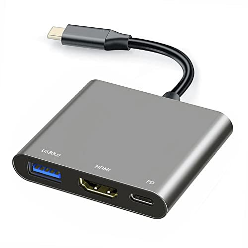 Adattatore multiporta USB C a HDMI con porta di ricarica, docking station per laptop USB C per monitor Extend Display, convertitore da USB-C a USB-A 10 Gbps, USBC 4K HDMI Hub Dongle per Mac, iPad Pro