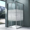 Mai & Mai Duschkabine Duschwand mit Doppel-Schiebetür 80x80 cm Eckeinstieg Echtglas Lotuseffekt ESG-Sicherheitsglas Milchglasstreifen mit Magnetverschluss R16MS Plus