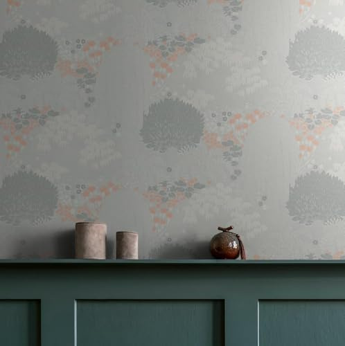 Livingwalls Famous Garden 393501 Forest Wallpaper Light Grey White Pink Orange Non-Woven Wallpaper 10.05 m x 0.53 m Made in Germany