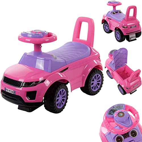 Porteur Auto Enfant 1 an voiturette, pour Enfant Dès 12 Moi avec klaxon et Sons, Push Car, Ride on (Rose)