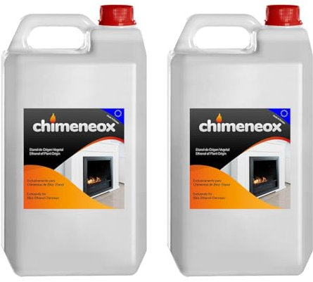 2 x 2,5L Chimeneox - Bioetanol 96% para chimeneas - sin humo - alta combustión
