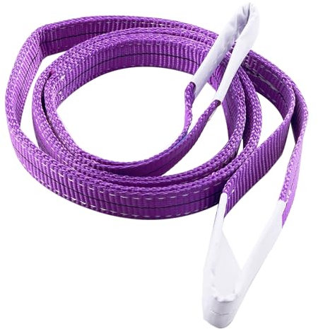 Crane Cargo Strap, 1T 4M Webbing Lifting Sling Strap, 10mm Thickness Polyester Webbing Lifting Cargo Sling Strap, Webbing Lifting Sling Strap for Lifting a Merchandise or Vehicle (Purple)