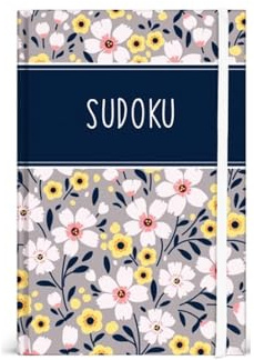 Sixstore A6 Pocket Floral Sudoku Challenge Puzzle Book, dimensioni 15 x 10,5 cm con elastico