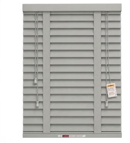 Rehan & Co Faux Wood Venetian Window Blind Grey Tape 75Wx213H cm | Faux Wooden Window Venetian Blind venetian blinds horizontal 50mm slats kitchen blind for windows TRIMMABLE Child Safe Blind