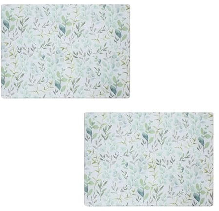 Pack of 2 Eucalyptus Glass Worktop Saver Surface Protector Heat Resistant Chopping Boards Cutting