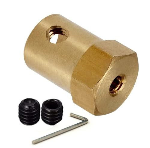 Asse Stretto 1pc In Ottone Esagonale Giunto Motore 2mm 3mm 3.17mm 7mm 8mm Foro Albero di Trasmissione Connettore modello di Auto Ruote Pneumatici Albero Cuscinetti Adattatore(3.17mm)