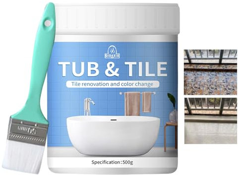 Pintura para azulejos – Pintura de ducha | Revestimiento epoxi para azulejos | Pintura impermeable | Renovación de baño | Fórmula | Alta durabilidad | Fácil aplicación | Acabado de secado rápido