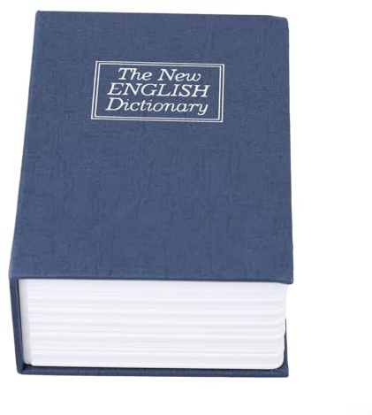 Caja fuerte con forma de libro con cerradura, perfecta para guardar tus joyas y llaves (azul)