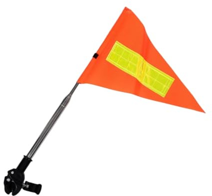 Bike Flag - Retractable Safety Pole, Reflective Waterproof Pennant | Golf Cart Accessories, High Visibility Outdoor Cycling Equipment, Road Alert Tool for Kids, Mountain, Urban or Tr