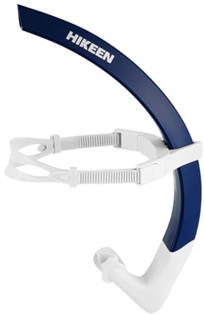 BOOSTEADY Tubo Natacion Frontal de Gran Diámetro: Accesorios Piscina Snorkel Adulto con Sangle Ajustable Hombre/Mujer, Natacion Accesorios Tubo Snorkel con Boquilla de Silicona y Válvula Drenaje