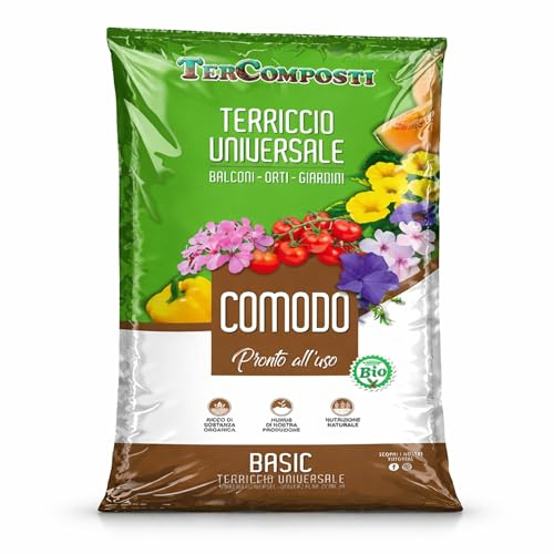 70 Litri Terriccio Universale COMODO Pronto all’Uso – Terra per Piante per Orto, Giardino e Balconi – Ricco di Sostanza Organica – Ideale per Semina, Trapianto e Ammendamento Terreno