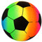 HENBRANDT Single Uninflated Plastic Rainbow Football 20cm PVC Ball Neon Rainbow Kids Toys Summer Fun Beach Garden BBQ Picnic Party Outdoor Game for Boys and Girls