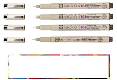 Sakura Pigma Micron SEPIA Fineliner, set 3pcs 003 + 005