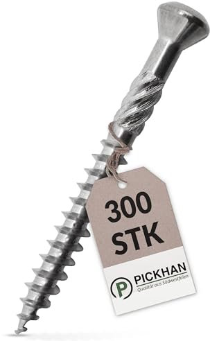 300 Stk Terrassenschrauben 5 x 50 mm für Terrassenbau Edelstahl rostfrei Holzdielen ……